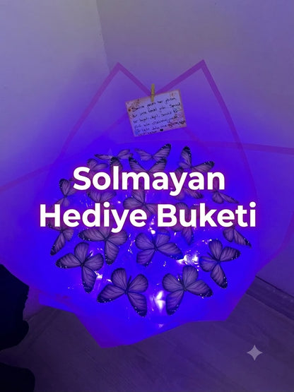 AMOR NOVA LED Işıklı Kelebek Buketi (3 Kademeli Işık)