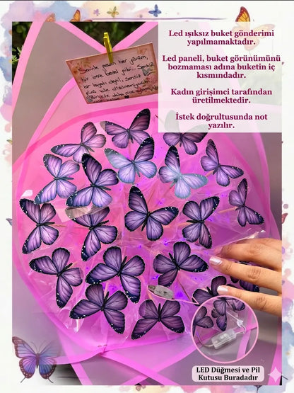 AMOR NOVA LED Işıklı Kelebek Buketi